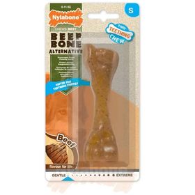 Nylabone Yavru Köpekler İçin Biftek Aromalı Alternatif Köpek Çiğneme Oyuncak Kemik