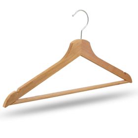 NYN Ahşap Naturel Renk 90 Adet Barlı Elbise Askısı