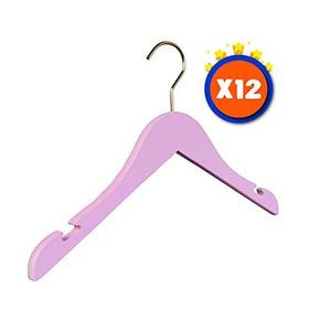 Nyn Pembe Ahşap 12 Adet Bebek Elbise Askısı
