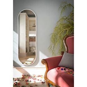 Nysamo 150 cm Beyaz Oval Duvar Aynası