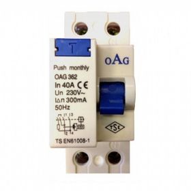 OAG 362 2x25 300 Mamp 2 Kutuplu Kaçak Akım Rölesi