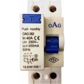 OAG 362 2x40 30 mAmp 2 Kutuplu Kaçak Akım Rölesi