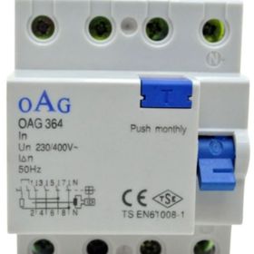 OAG 364 4x40 30 Mamp 4 Kutuplu Kaçak Akım Rölesi