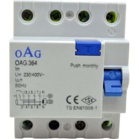 OAG 364 4x63 30 Mamp 4 Kutuplu Kaçak Akım Rölesi