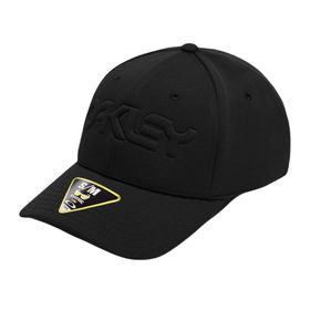 Oakley 6 Panel Stretch Kabartmalı Siyah Erkek Şapka