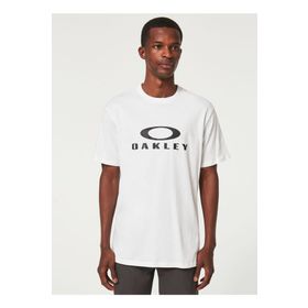 Oakley FOA402167 O BARK 2.0 Bisiklet Yaka Baskılı Beyaz - Siyah Erkek T-shirt