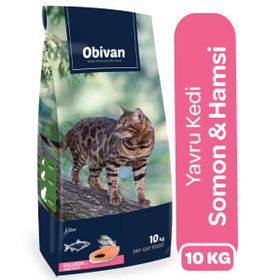 Obivan Kitten Somonlu ve Hamsili 10 kg Yavru Kedi Maması