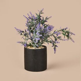 Objevi 29 cm Mor Lavanta Saksılı Yapay Çiçek