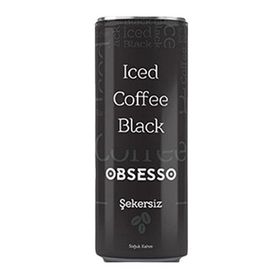 Obsesso Iced Black Şekersiz 250 ml Kahve (12 adet)