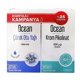 Ocean Çörek Otu Yağı 60 Kapsül + Krom Pikolinat 90 Kapsül