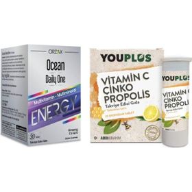 Ocean Daily One Energy 30 Tablet + YouPlus Vitamin C Çinko Propolis 20 Efervesan Tablet