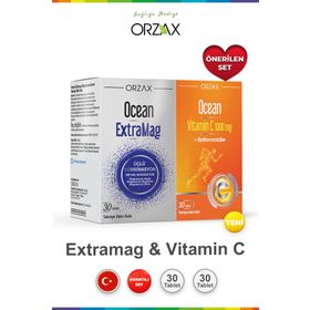 Ocean Extramag 30 Tablet + Ocean Vitamin C 1000 mg 30 Tablet