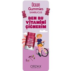 Ocean Gummies Sambucus Kara Mürver Kids 60 Çiğnenebilir Tablet