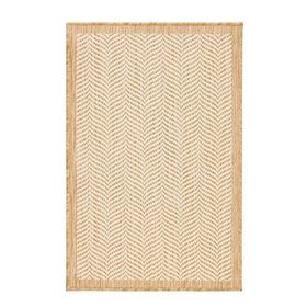 Ocean Home 60x90 cm Textile Leke Tutmaz İç Dış Mekan Bej Renk Balıksırtı Paspas