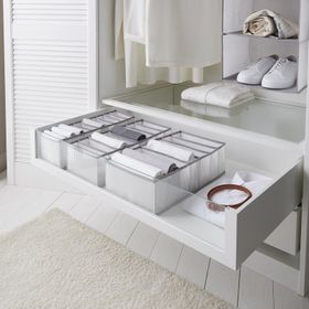 Ocean Home Gri Çizgili 3'lü Set Bölmeli Çekmece İçi Düzenleyici