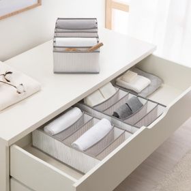 Ocean Home Gri Çizgili 3'lü Set Bölmeli Çekmece İçi Düzenleyici