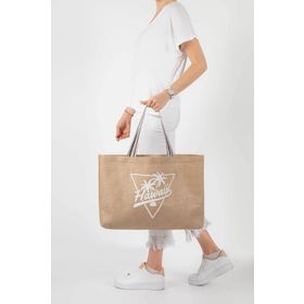 Ocean Home Love Summer Baskılı Jüt Çanta