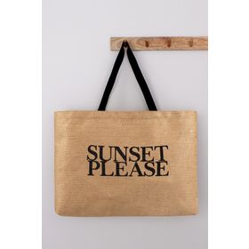 Ocean Home Love Summer Baskılı Jüt Çanta