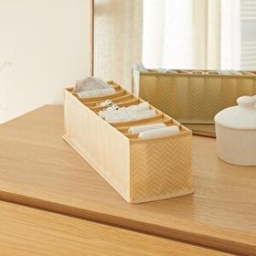 Ocean Home Textile 11x41.5x12 cm 10 Bölmeli Bej Balıksırtı Çekmece Düzenleyici