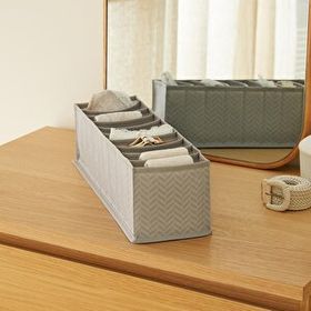 Ocean Home Textile 11x41.5x12 cm 10 Bölmeli Gri Balıksırtı Çekmece Düzenleyici