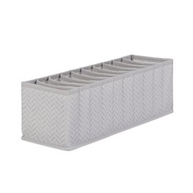Ocean Home Textile 11x41.5x12 cm 10 Bölmeli Gri Balıksırtı Çekmece Düzenleyici