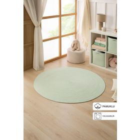 Ocean Home Textile 120 cm Yıkanabilir Mint Kırçıllı Pamuklu Halı Kilim