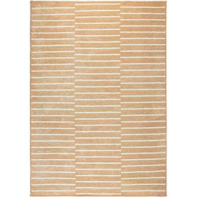 Ocean Home Textile 120x180 cm Bej Renk Çizgi Desenli Şönil Halı Kilim
