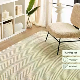 Ocean Home Textile 120x180 cm Ekru Renk Balıksırtı Jüt Halı Kilim