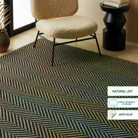 Ocean Home Textile 120x180 cm Siyah Renk Baliksirti Jut Halı Kilim