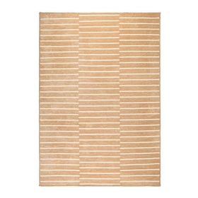 Ocean Home Textile 160x230 cm Bej Renk Çizgi Desenli Şönil Halı Kilim
