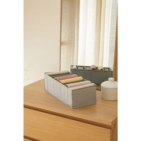 Ocean Home Textile 17x41.5x12 cm 8 Bölmeli Gri Balıksırtı Çekmece Düzenleyici
