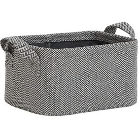 Ocean Home Textile 24x17x12 cm Antrasit Renk Dokulu Kumaş Sepet