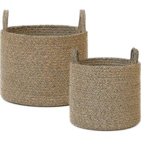 Ocean Home Textile 26x22 / 35x27 cm 2'li Siyah Kırçıllı Jüt Halat Sepet Set