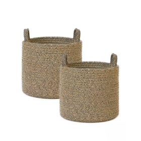 Ocean Home Textile 26x22 cm 2'li Siyah Kırçıllı Jüt Halat Sepet Set