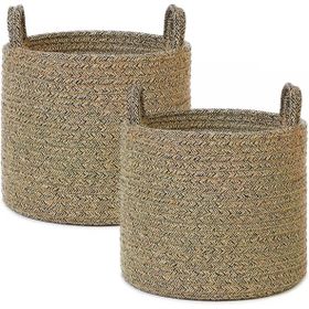Ocean Home Textile 26x22 cm 2'li Siyah Kırçıllı Jüt Halat Sepet Set