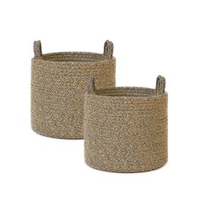 Ocean Home Textile 26x22 cm 2'li Siyah Kırçıllı Jüt Halat Sepet Set