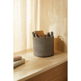 Ocean Home Textile 26x22 cm Siyah Kırçıllı Jüt Halat Sepet