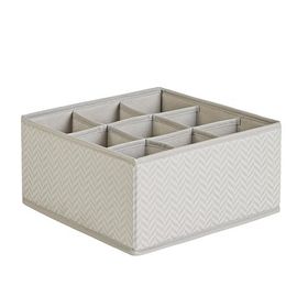 Ocean Home Textile 28x28x13 cm 9 Bölmeli Petek Gri Balıksırtı Çekmece İçi Düzenleyici Kutu
