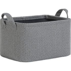 Ocean Home Textile 30x21x18 cm Antrasit Renk Dokulu Kumaş Sepet