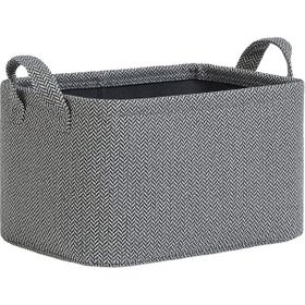 Ocean Home Textile 30x21x18 cm Antrasit Renk Dokulu Kumaş Sepet