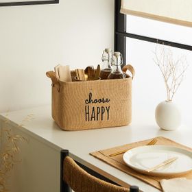 Ocean Home Textile 30x21x18 cm Choose Happy Jüt Sepet