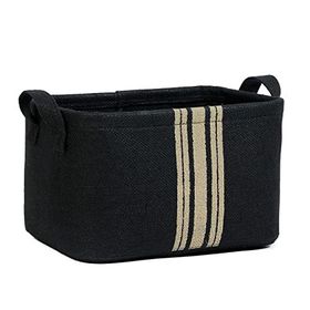 Ocean Home Textile 30x21x18 cm Çizgili Siyah Renk Jüt Sepet