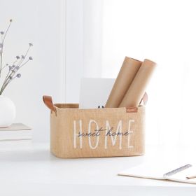 Ocean Home Textile 30x21x18 cm Home Sweet Home Jüt Sepet