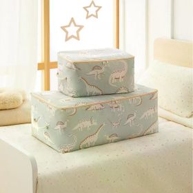Ocean Home Textile 30x22x18 / 52x28x21 cm 2'li Çocuk Odası Dinozor Hurç Set