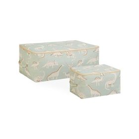 Ocean Home Textile 30x22x18 / 52x28x21 cm 2'li Çocuk Odası Dinozor Hurç Set