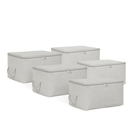 Ocean Home Textile 30x22x18 cm 5'li Küçük Boy Gri Balıksırtı Hurç Set