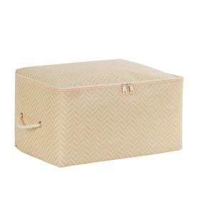 Ocean Home Textile 30x22x18 cm Küçük Boy Bej Balıksırtı Hurç