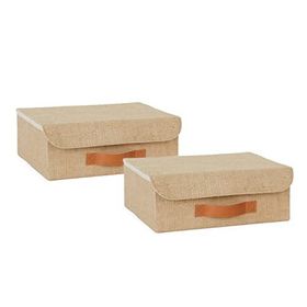 Ocean Home Textile 30x23x11 cm 2'li Jüt Kapaklı Kutu Set