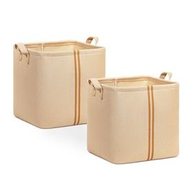 Ocean Home Textile 30x30x30 cm 2'li Çocuk Odası Jüt Keten Kumaş Sepet Set