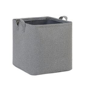 Ocean Home Textile 30x30x30 cm Antrasit Renk Dokulu Kumaş Sepet